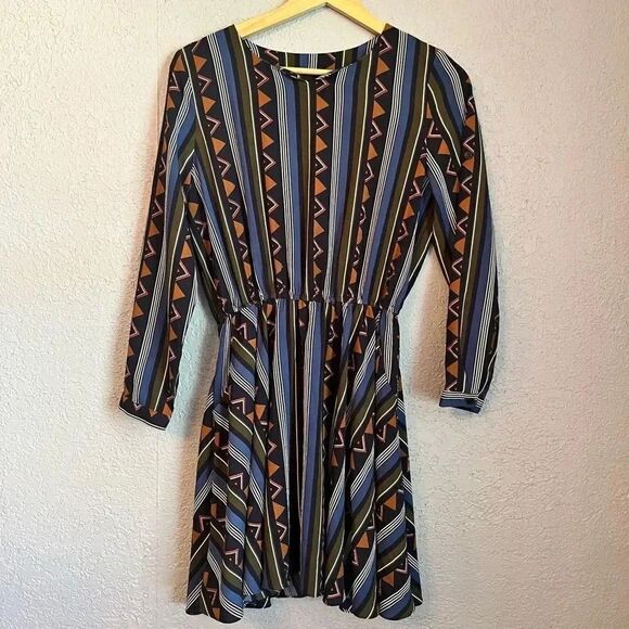 Mobumsaeng Designed by Korea Geometric Print Mini Dress Size Small - Picture 1 of 4